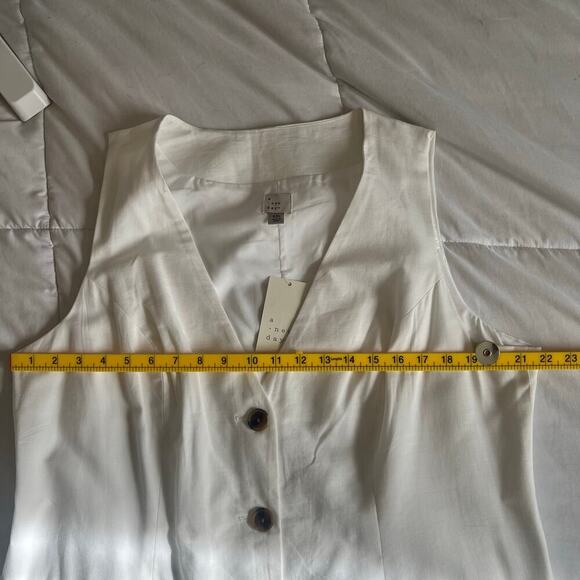 A New Day Women's Mini Cotton Blend Vest Dress White Size XXL NWT - Picture 8 of 9
